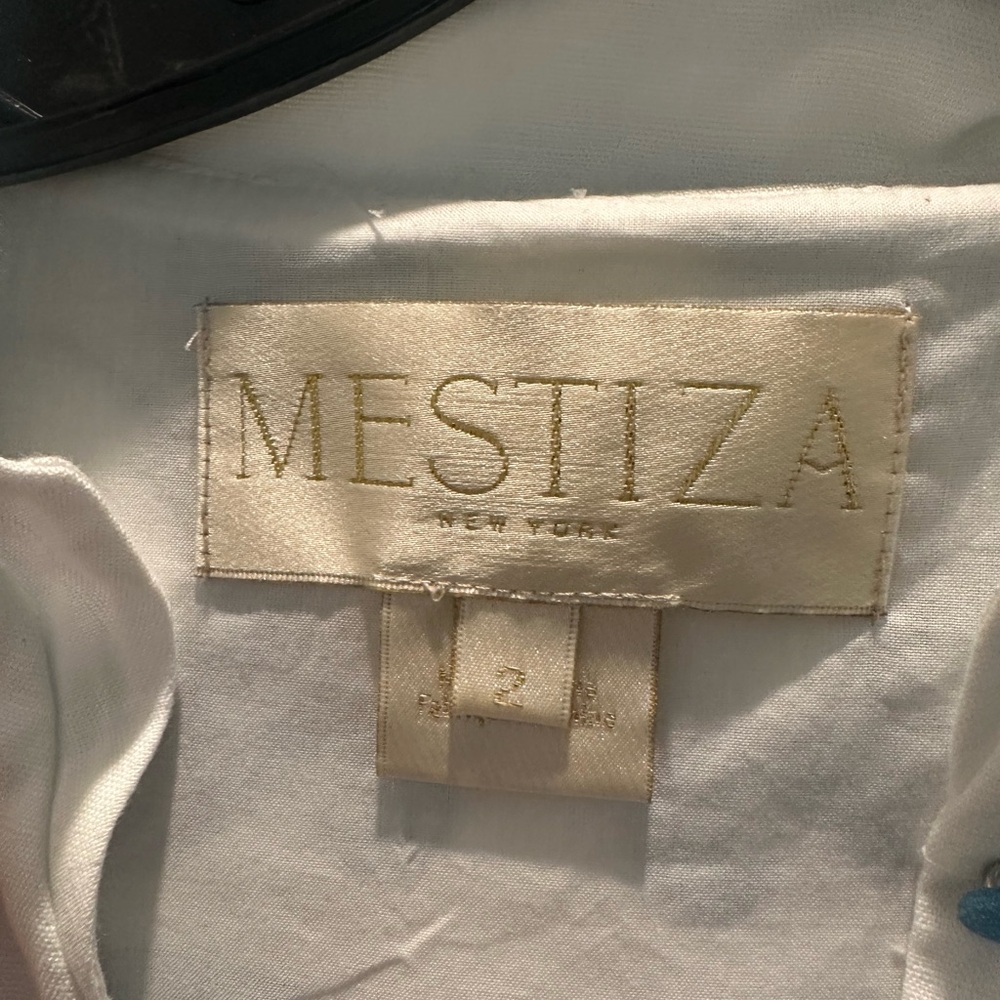 Blue and White Patterned Mini Dress - Picture 3 of 3